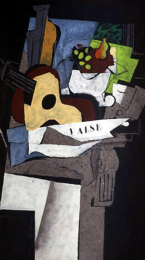 Still Life Painting - Georges Braque - Still Life with Guitar by Jon Baran