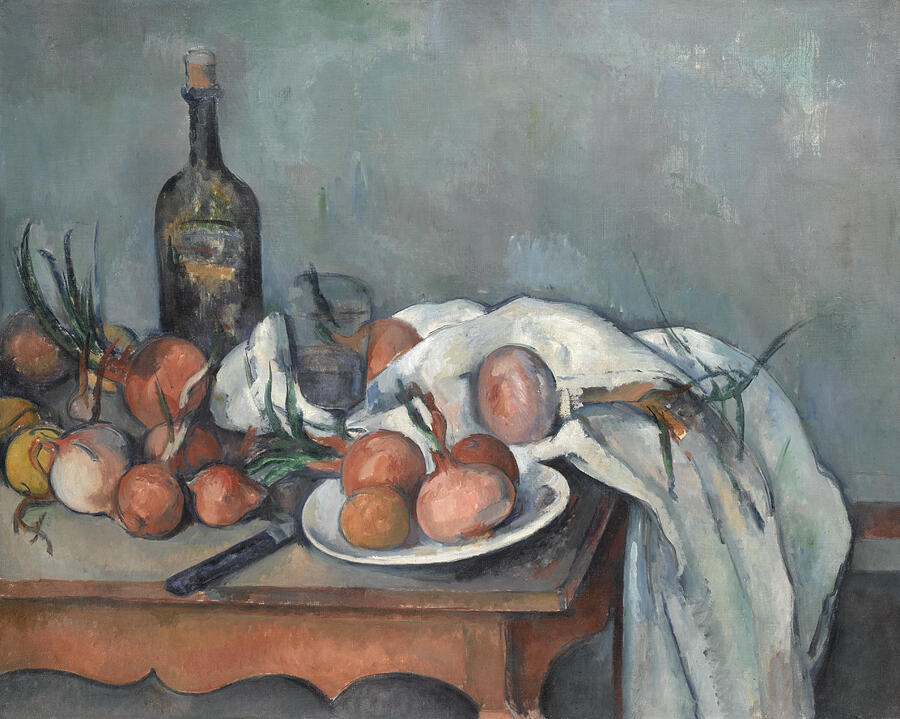 Still Life with Onions, from 1896-1898 Painting by Paul Cezanne