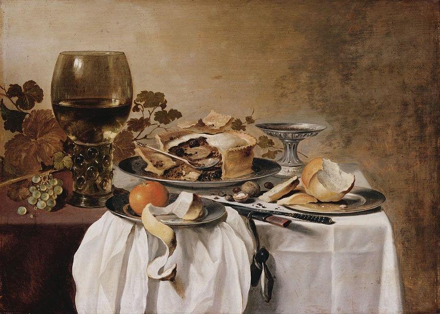 Still Life with Pie and Roemer Painting by Pieter Claesz - Fine Art America