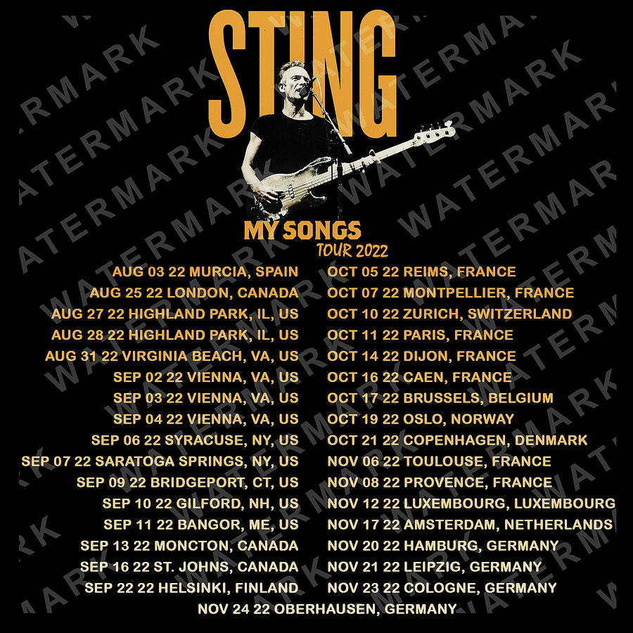 sting tour set list