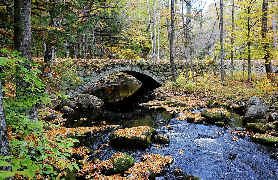 Stone Arch Bridge in Autumn Photograph by Wayne Marshall Chase | Fine ...