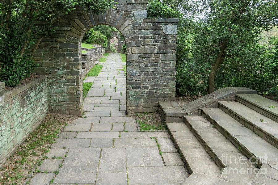 Stone arches and walkways grace the grounds of Glenview Mansion  #1 Photograph by William Kuta