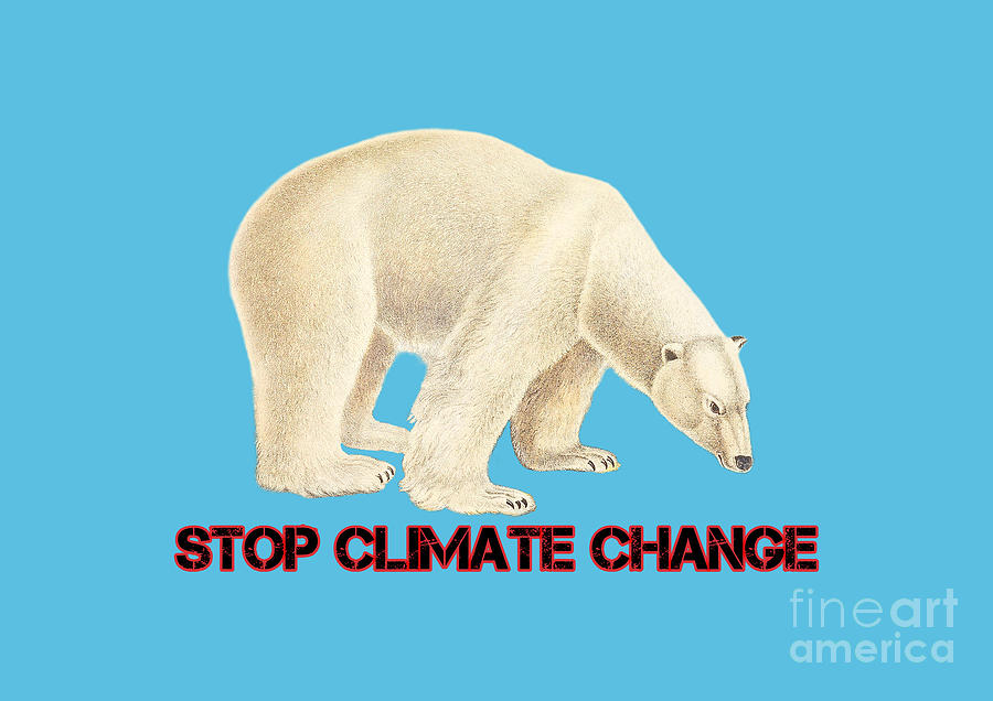 Stop Climate Change Endangered Arctic Polar Bear Digital Art by Peter Ogden