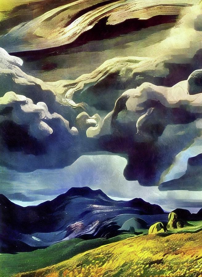 Stormy Mountains  #1 Digital Art by Ally White