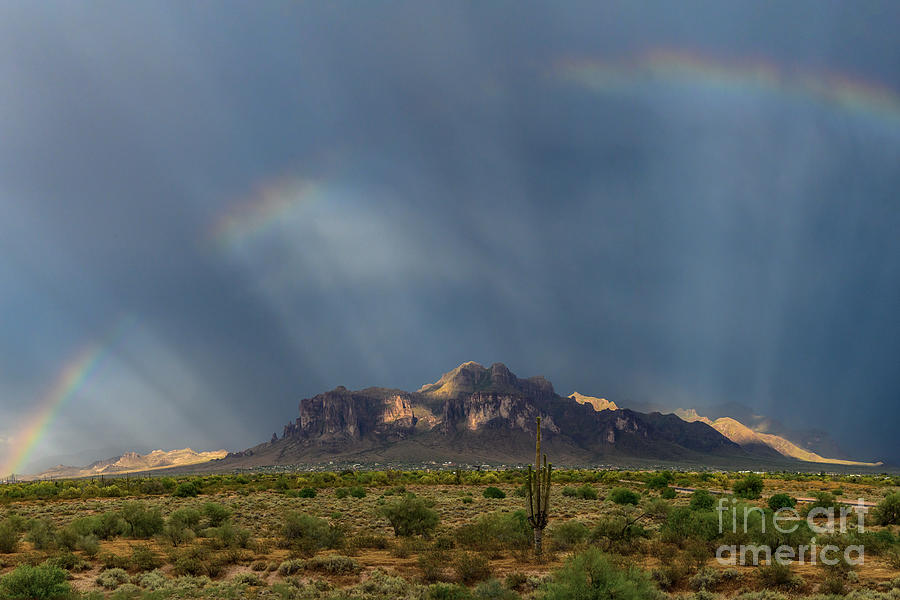 Stormy Superstition Mountains #1 Photograph by Lisa Manifold