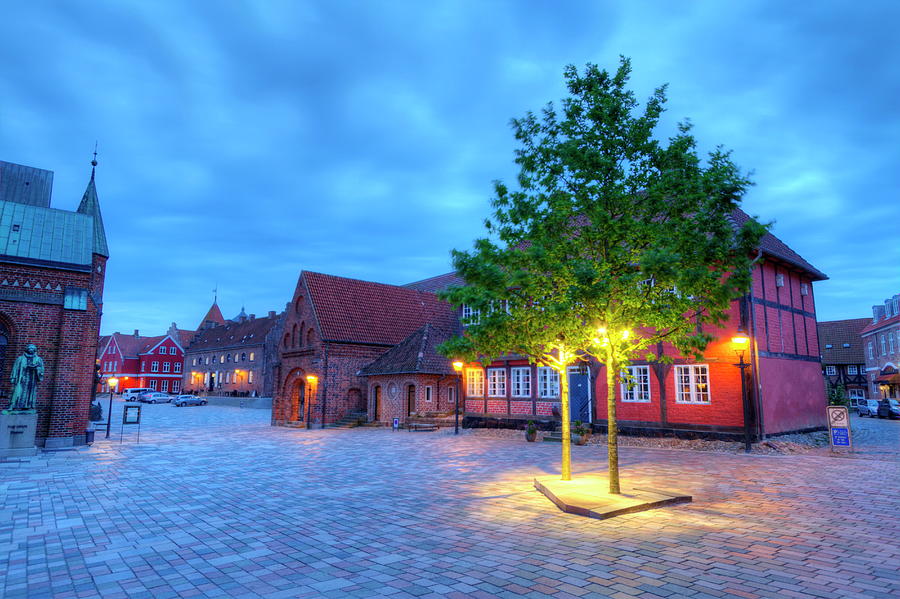Street and houses in Ribe town, Denmark - HDR #1 Photograph by Elenarts - Elena Duvernay photo