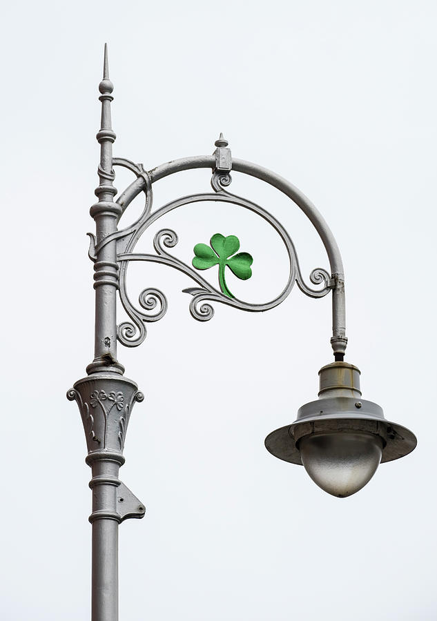 Street light with shamrock embellishments, Dublin #1 Photograph by David L Moore