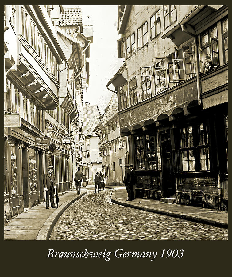 Street Scene Braunschweig Germany 1903 #2 Photograph by A Macarthur Gurmankin