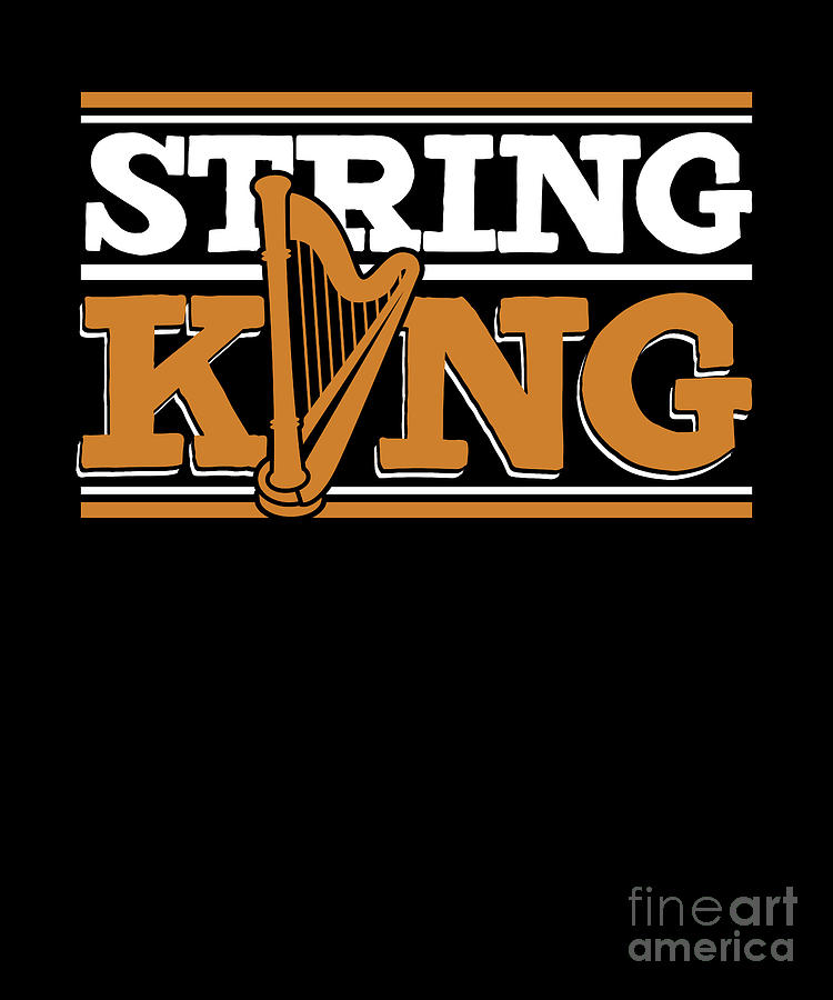 String King Pedal Harp Harpist Konghou Lover Harp Player Digital Art by