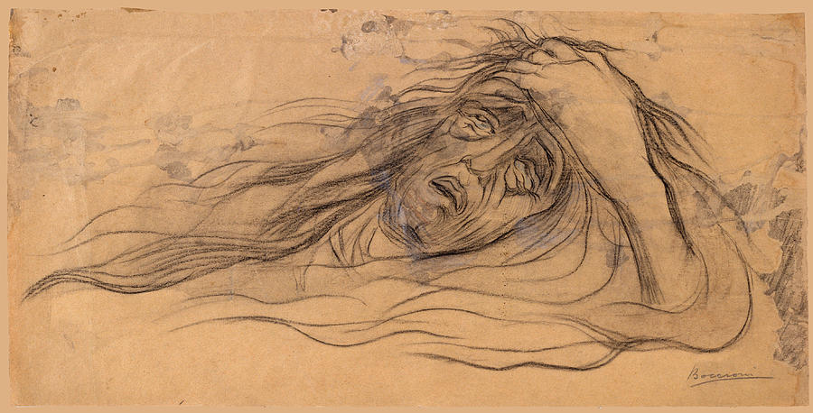 Umberto Boccioni Drawing - Study for The Dream,  Paolo and Francesca #2 by Umberto Boccioni