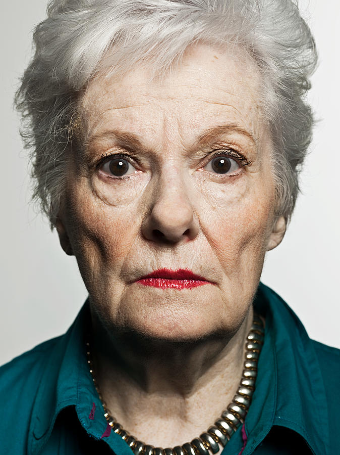 Stuido portrait of serious senior woman #1 Photograph by Image Source