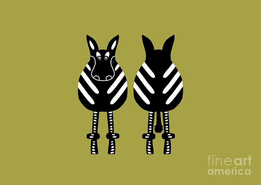 Stunning Striped Zebra Whimsy Design #1 Digital Art by Barefoot Bodeez Art
