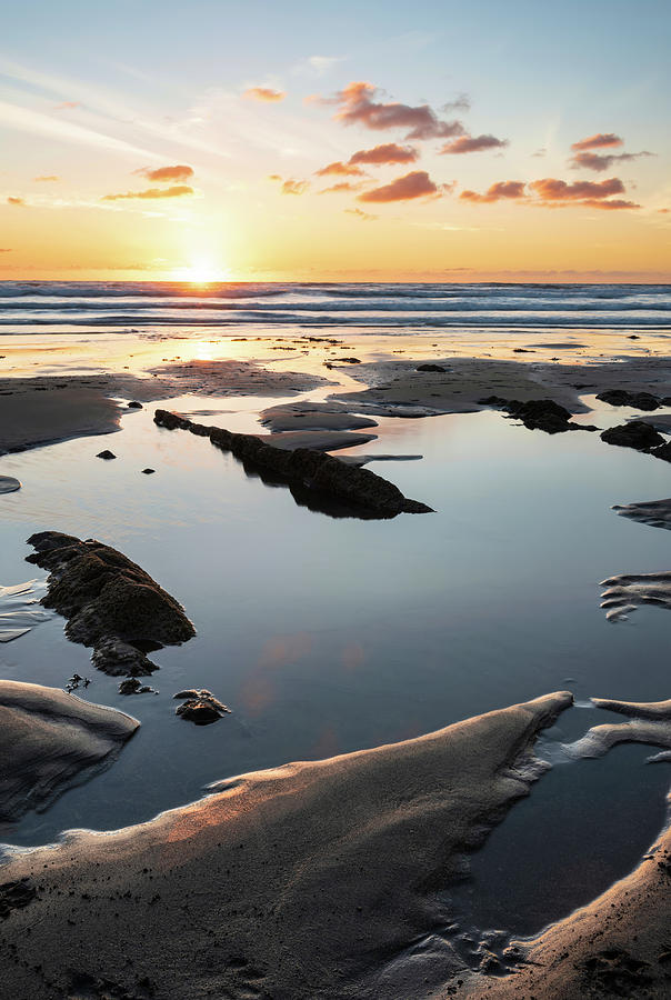 Stunning Summer sunset landscape image of Widemouth Bay in Devon ...