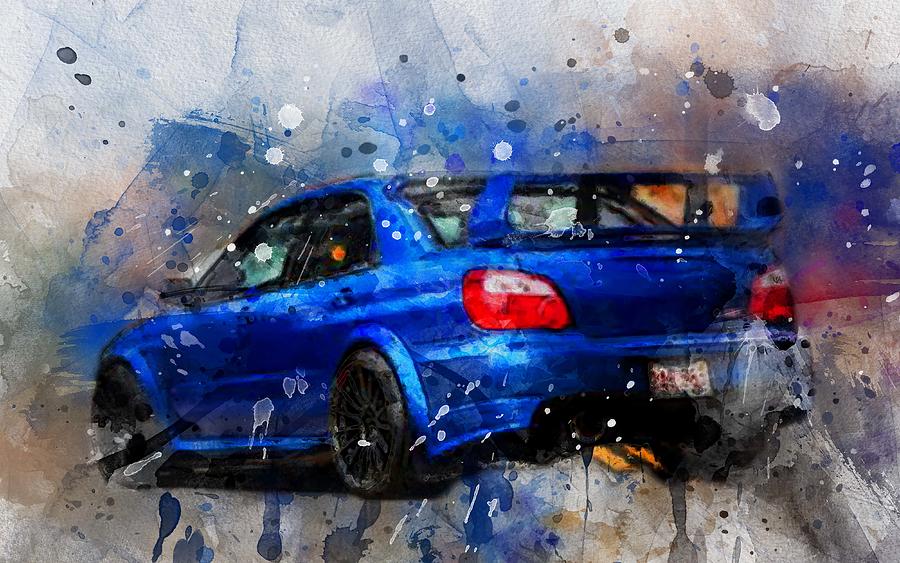 Subaru Impreza Wrx Sti Tuning Subaru Impreza Digital Art by Hervey Dopson