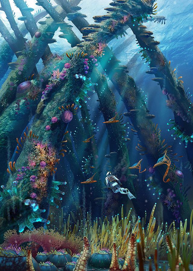 Subnautica Underwater Blue Ocean Video Gaming Digital Art by The ...