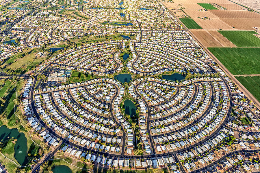 Suburban Phoenix Master Planned Community Aerial #1 Photograph by Art Wager