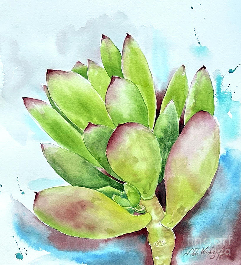 Succulent #1 Painting by Hilda Vandergriff