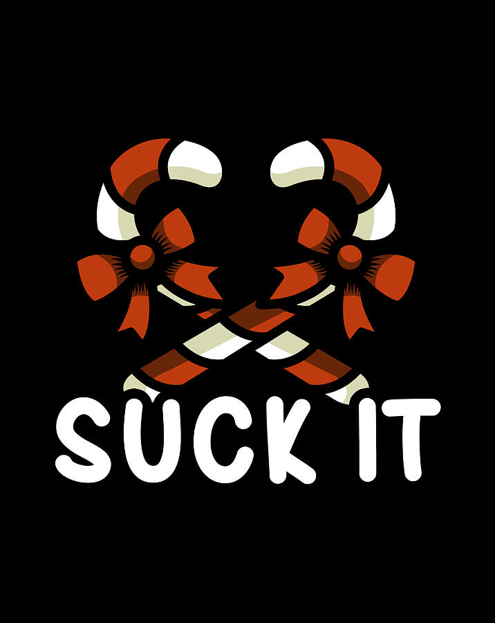 Suck It Christmas Crossed Candy Cane Funny Pervert Loops Digital Art By 