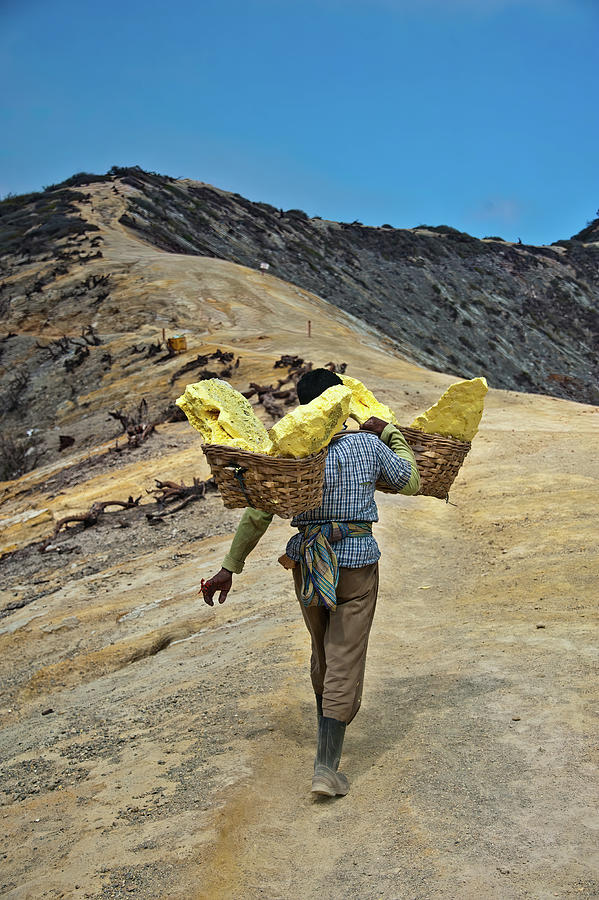 Sulfur Carrier, Ijen, Java. Indonesia #2 Photograph by Lie Yim