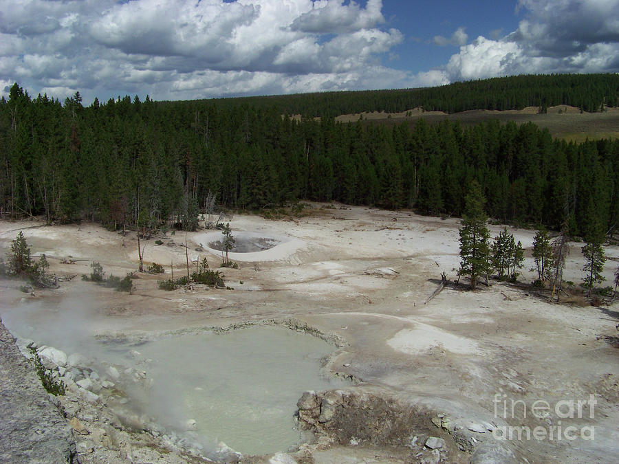 Sulphur Caldron - A distant view- Yellowstone National Park #1 Photograph by Charles Robinson
