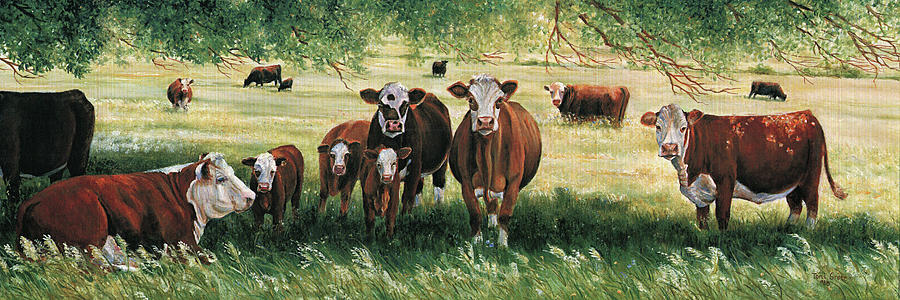 Cow Painting - Summer Pastures  #2 by Toni Grote