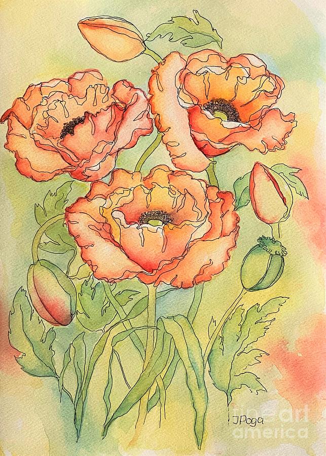 Summer poppies #1 Painting by Inese Poga