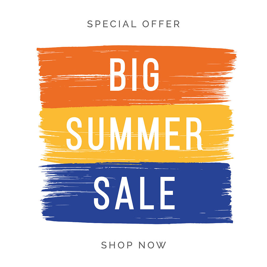 Summer Sale design for advertising, banners, leaflets and flyers. Drawing by Discan