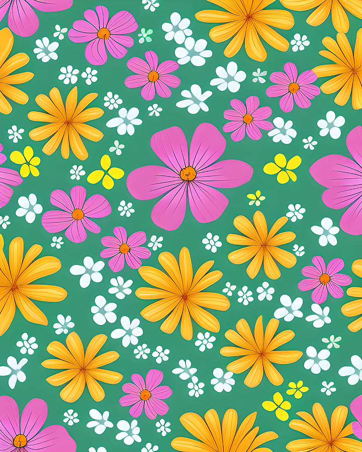 Summer Wildflower Pattern Digital Art by Ervina Anandhita - Fine Art ...