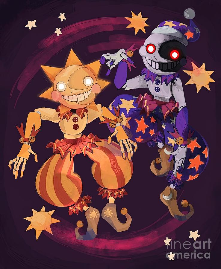 Sun and Moon FNAF Security Breach Painting by Damien Clarke | Pixels