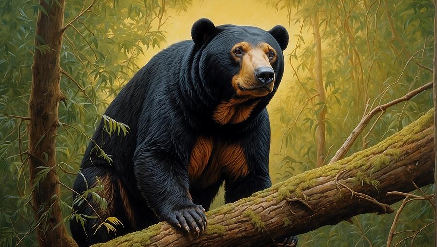 Wildlife Digital Art - SUN BEAR 2948 ai by Dreamz -