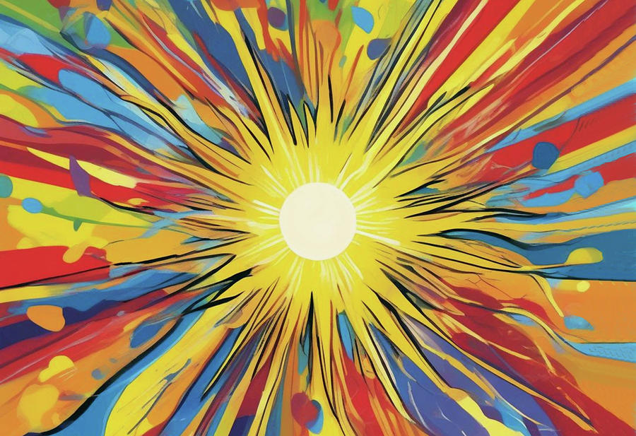 Sun Expressionism Painting Abstract Painting by Sandi OReilly