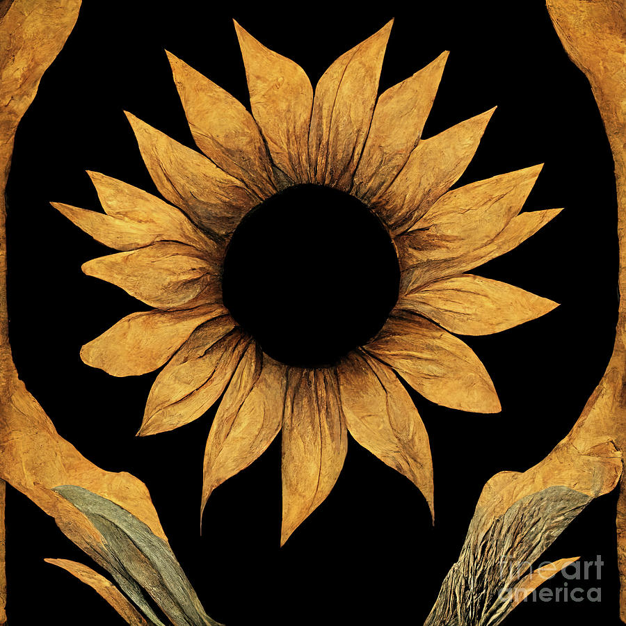 Sunflower Abstract #1 Digital Art by Cindy Singleton