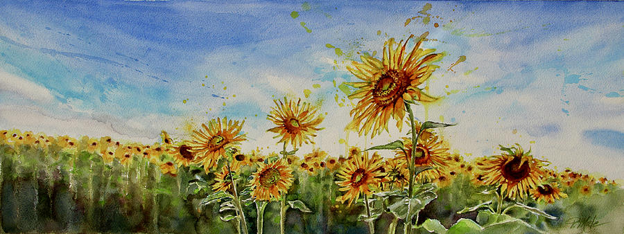 Sunflower Breeze Painting by Tracy Male