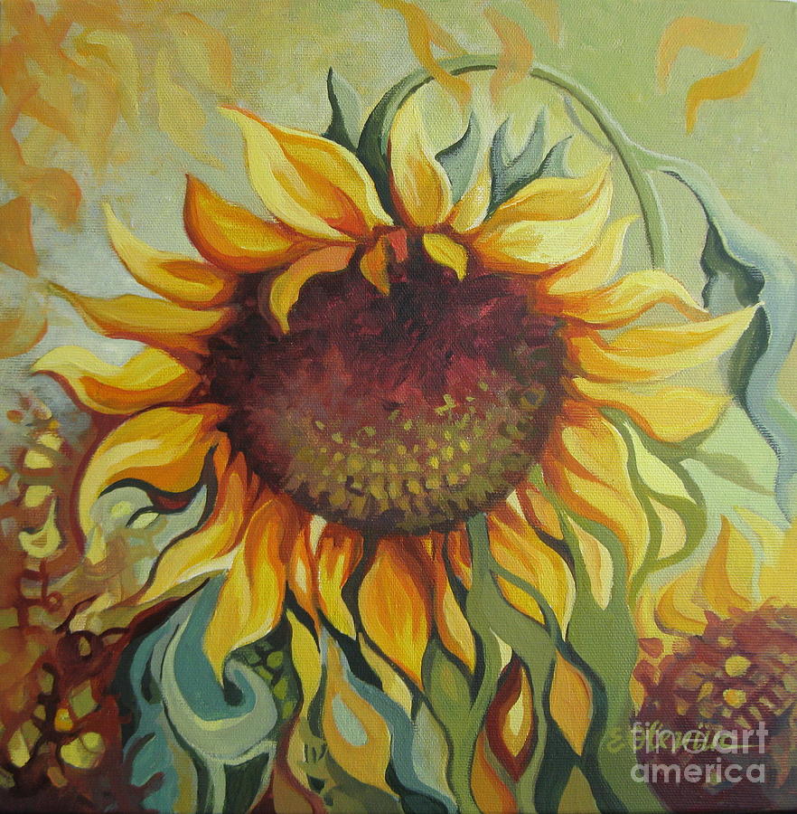 Sunflower #1 Painting by Elena Oleniuc