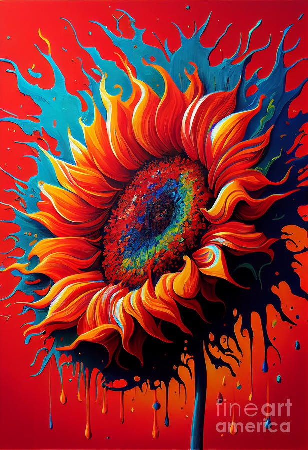 Sunflower Fire Digital Art