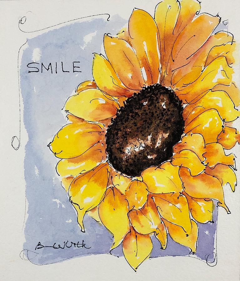Sunflower Smile Painting by Barbara Wirth