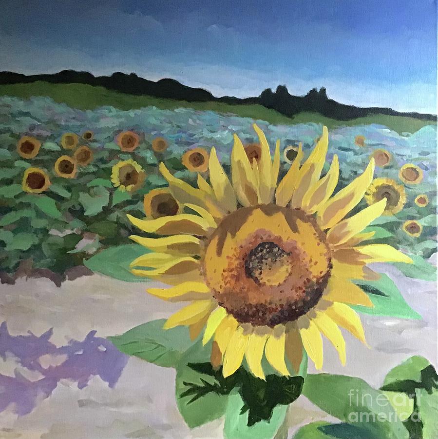 Sunflower Standout #1 Painting by Anne Marie Brown