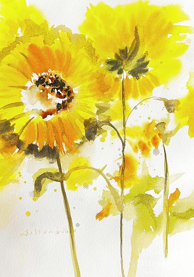 Sunflowers for Ukraine 2 Painting by Julianne Felton