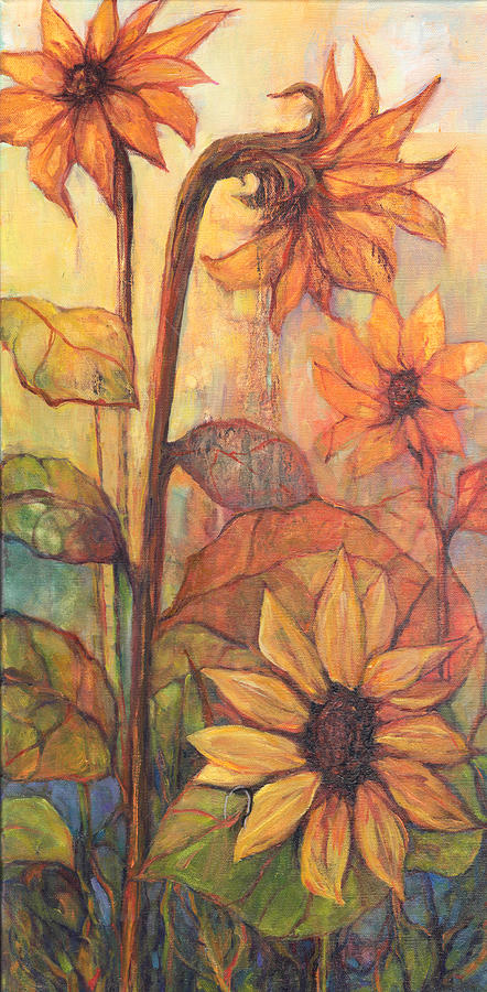 Sunflowers III #1 Painting by Peggy Wilson