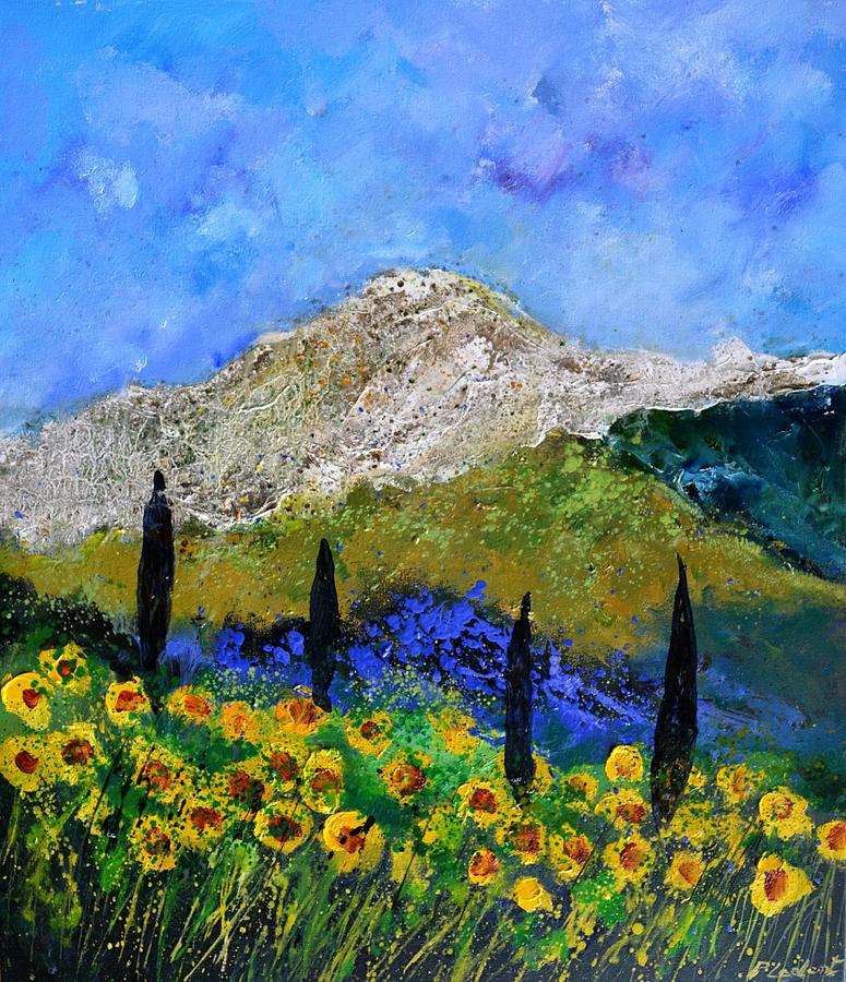 Sunflowers in Provence #1 Painting by Pol Ledent