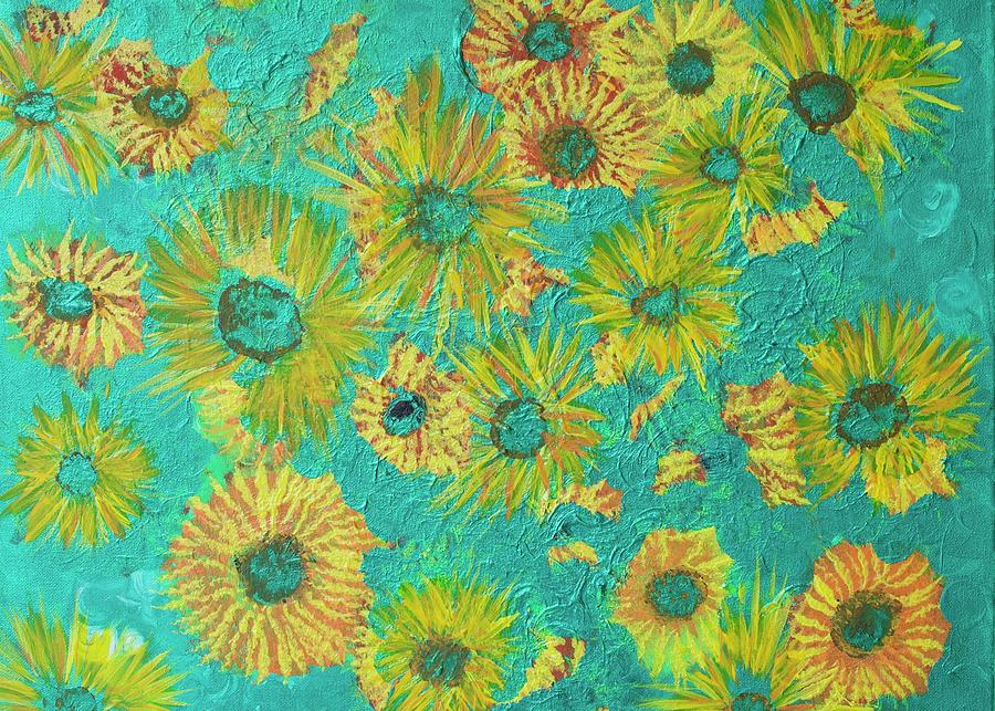 Flower Pastel - Sunflowers #1 by Nancy Kurtz