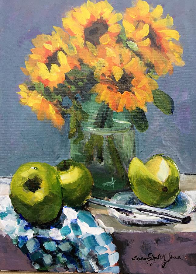 Sunflowers #1 Painting by Susan Elizabeth Jones