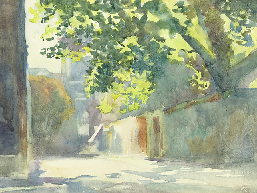 John Singer Sargent Painting - Sunlit Wall Under a Tree #2 by John Singer Sargent