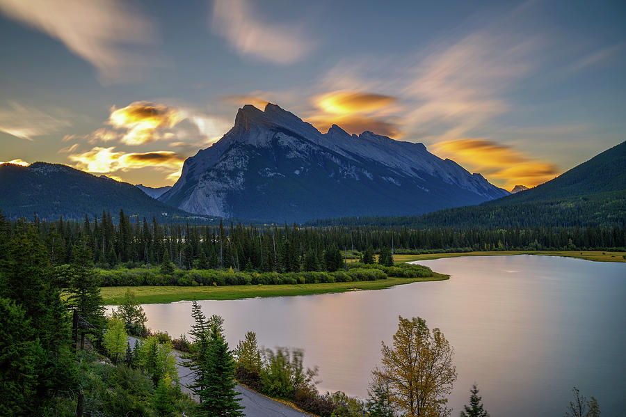 Sunrise Above Vermilion Lakes In Banff National Park, Canada Photograph 