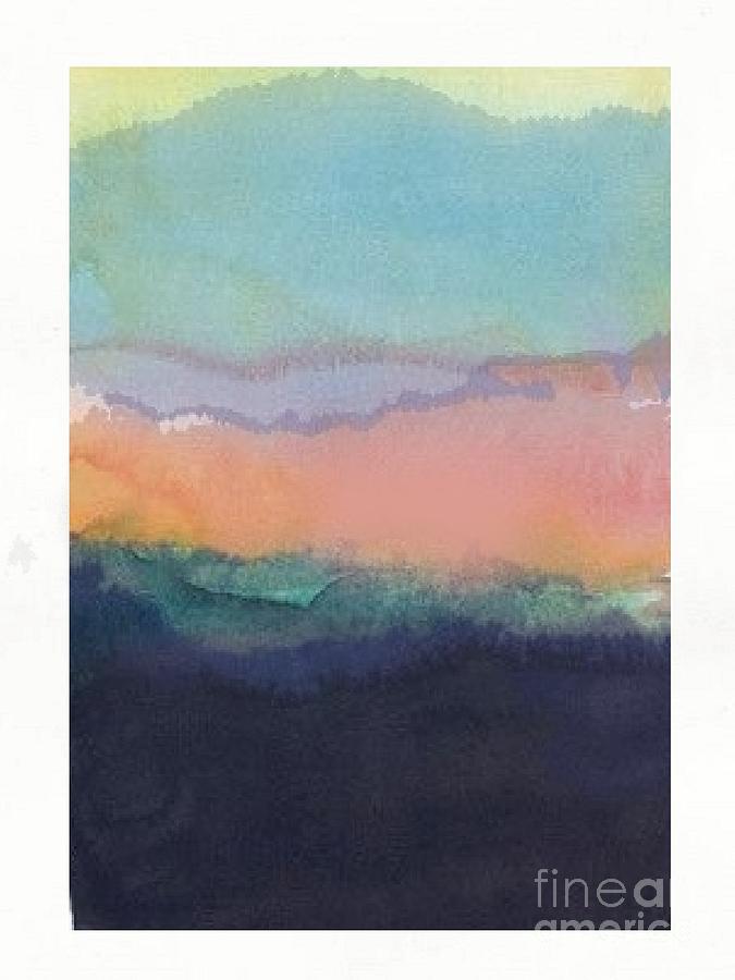 Sunrise  - abstract landscape #1 Painting by Vesna Antic