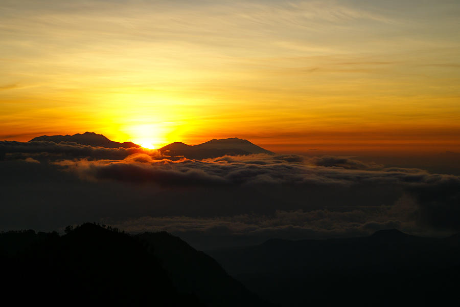 Sunrise at Cemoro Lawang #1 Photograph by Shaifulzamri