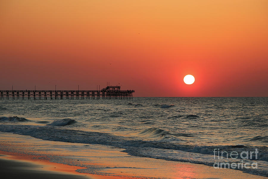 Sunrise at Seaview Pier North Topsail Island 1284 #1 Photograph by Jack Schultz