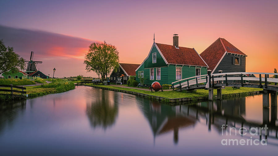 Sunrise at the Zaanse Schans #1 Photograph by Henk Meijer Photography