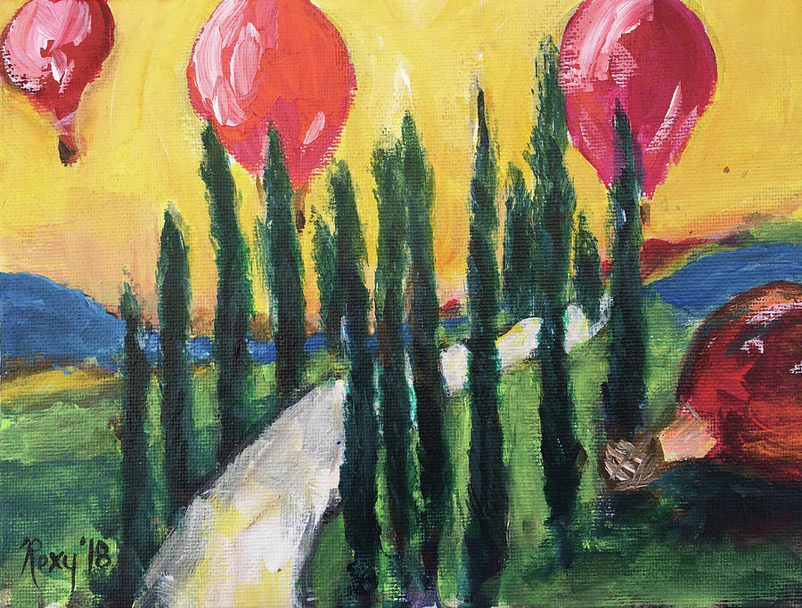 Sunrise Balloons #2 Painting by Roxy Rich