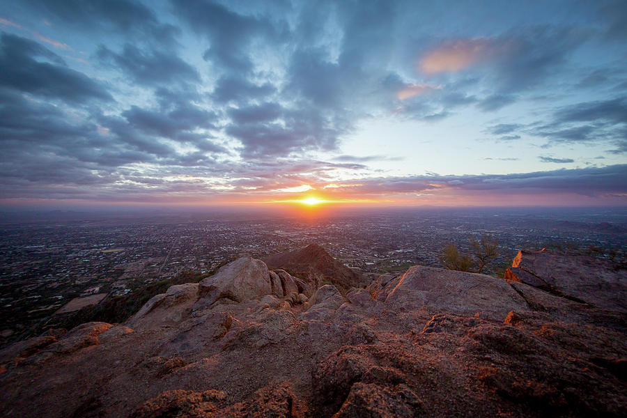 Sunrise on Camelback Mountain #1 Photograph by The Flying Photographer